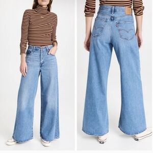 Levi’s XL Flood Wide Leg High Rise Denim Blue Jeans Size 29
